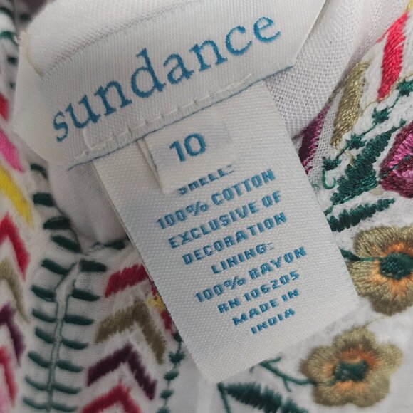 Sundance Cream Maxi Dress Embroidered Boho Festival Cottage Prairie 10 - Picture 10 of 13